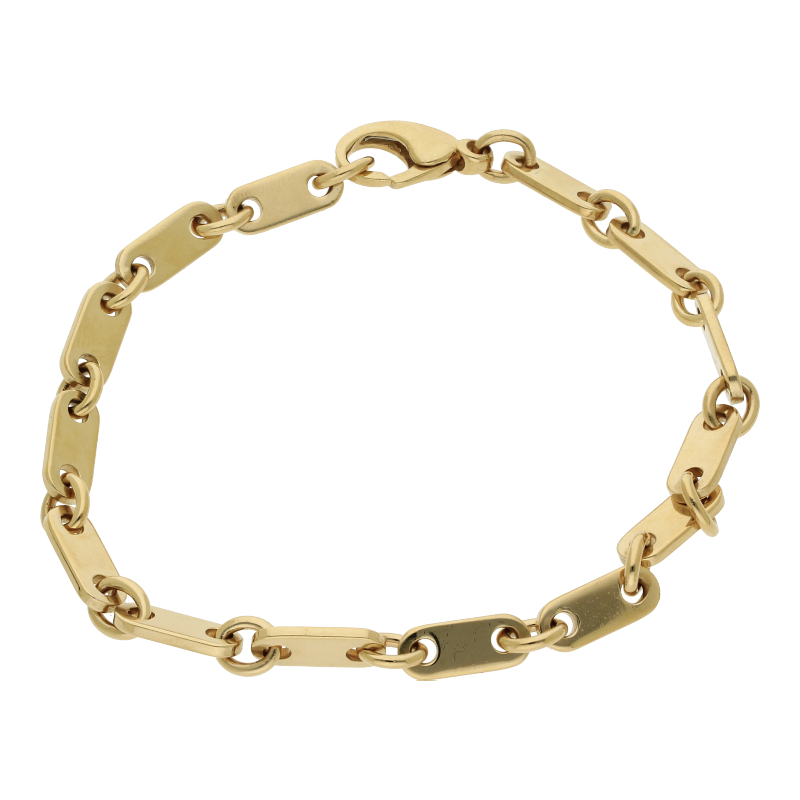 Platten Armband L 22 cm B 5,3 mm  585/ 14 K Gold