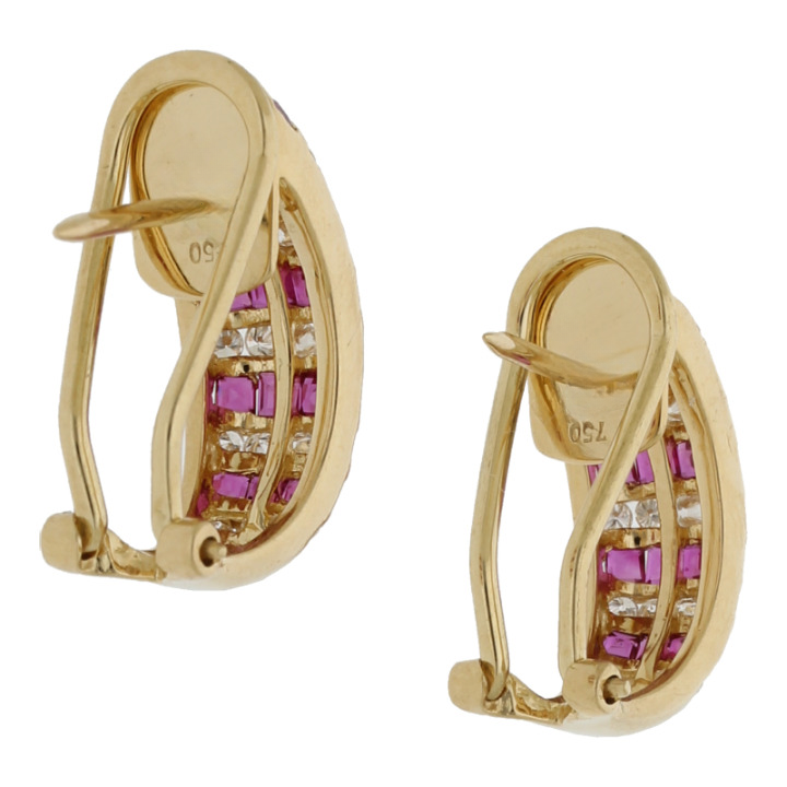 Rubin Brillant Ohrstecker mit Clip NP. ca. 4500