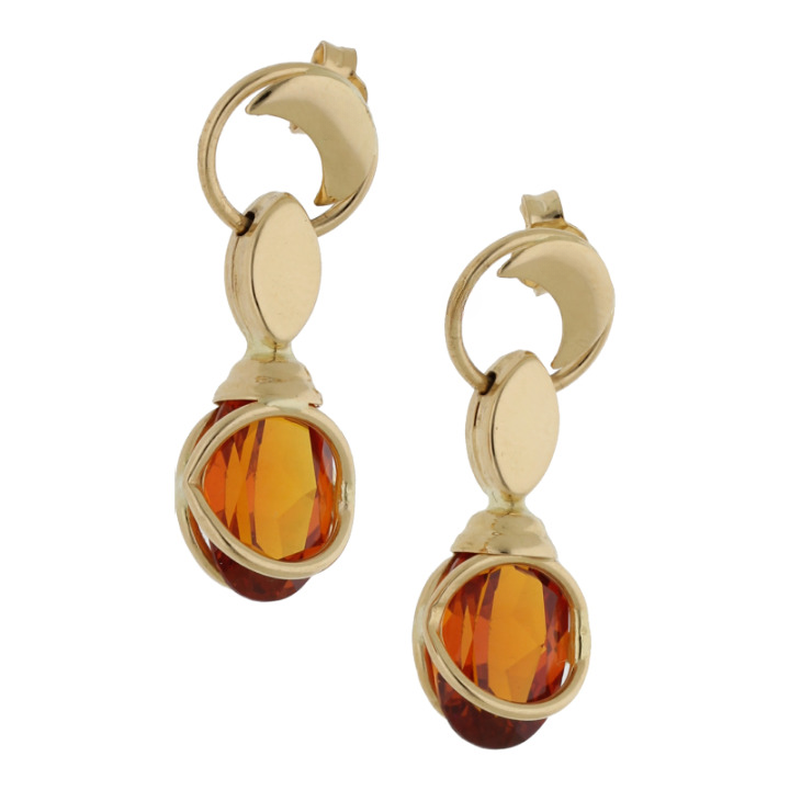 Citrin Ohrhänger 750/ 18 K Gold