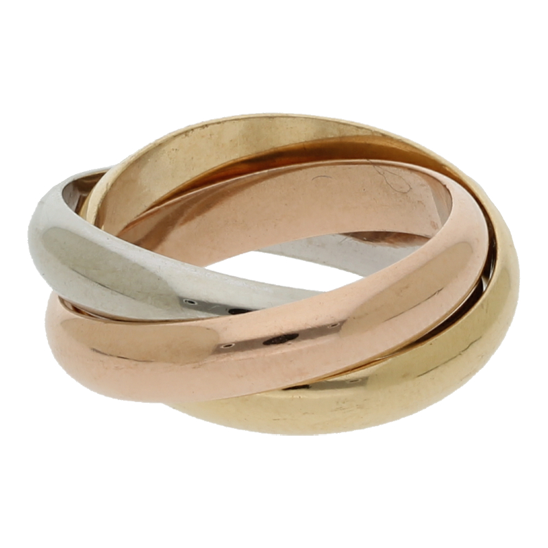 Dreier Ring 750 Tricolor Gold