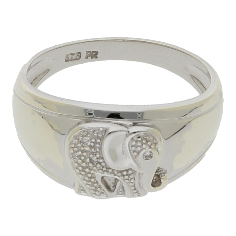 Elefant Diamant Ring 375/ 9 K Gold