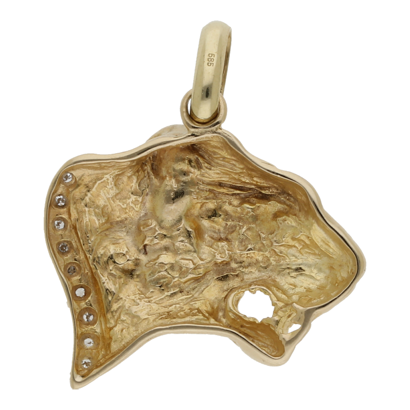Panther Anhänger Diamantbesatz 585 Gelbgold
