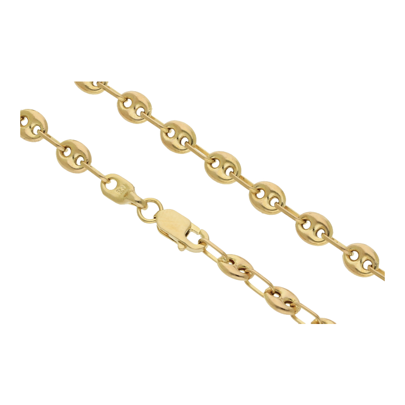Bohnenkette 585 Gelbgold L 55 cm