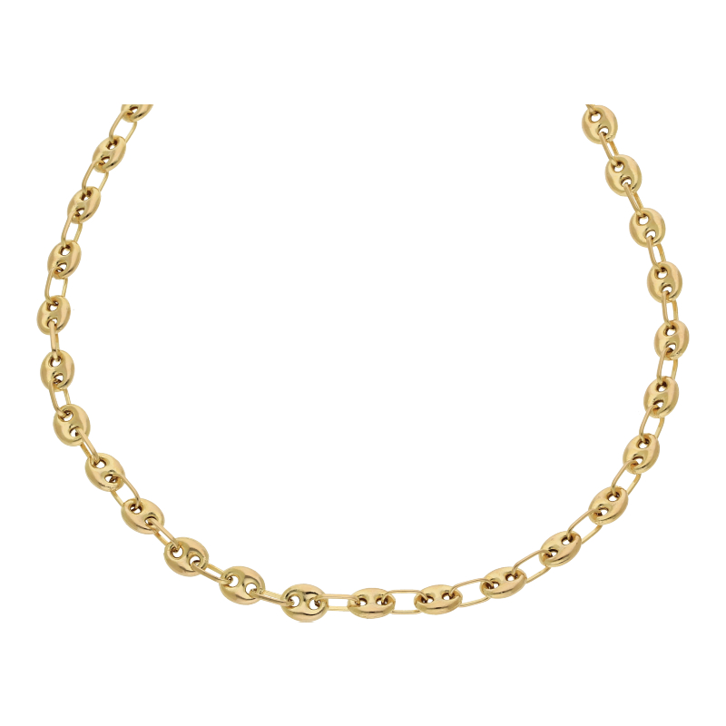 Bohnenkette 585 Gelbgold L 55 cm
