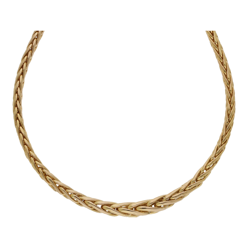 Zopfkette im Verlauf 45 cm Länge 585/ 14 K Gold