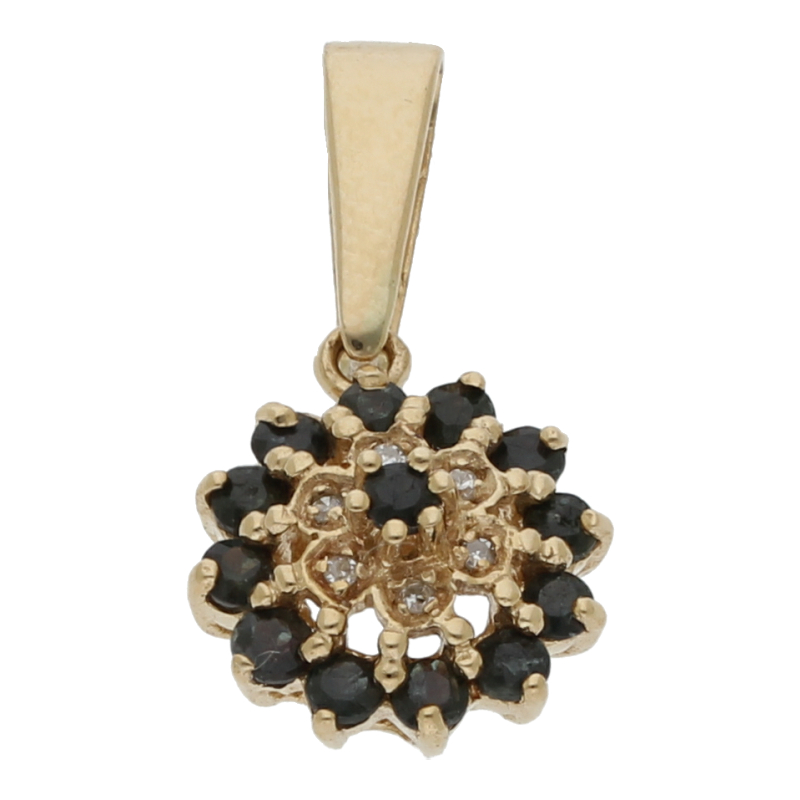 Saphir Diamant Anhänger 585/ 14 K Gold