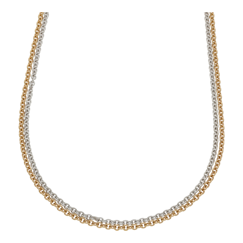 Kette 60 cm Länge 750/ 18 K Bicolor