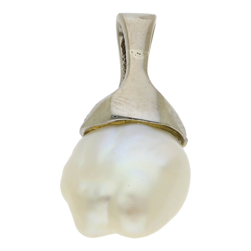 Süßwasserperle Diamant Anhänger 750/ 18 K Gold
