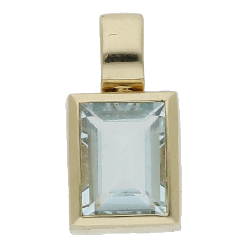 Blautopas Anhänger 585 Gold