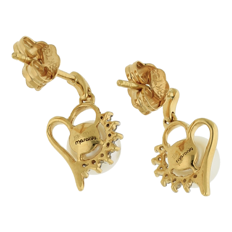 Zuchtperle Brillant  Ohrstecker 750/ 18 K Gold