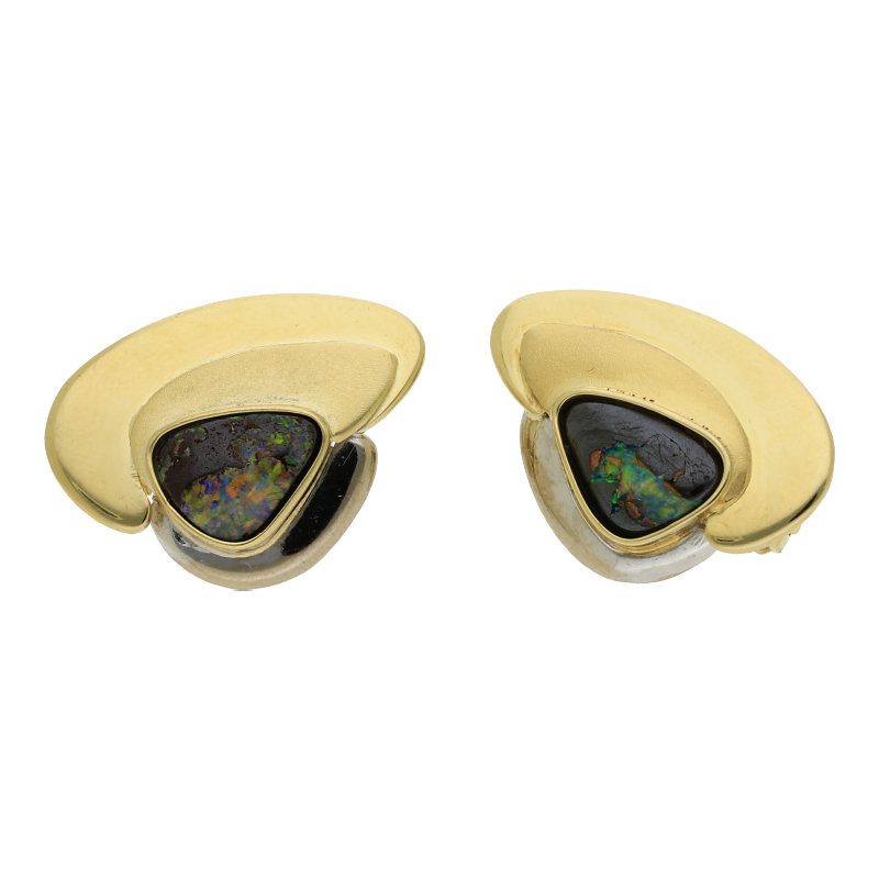 Boulder Opal Ohrringe Clip Stecker 585 Gold