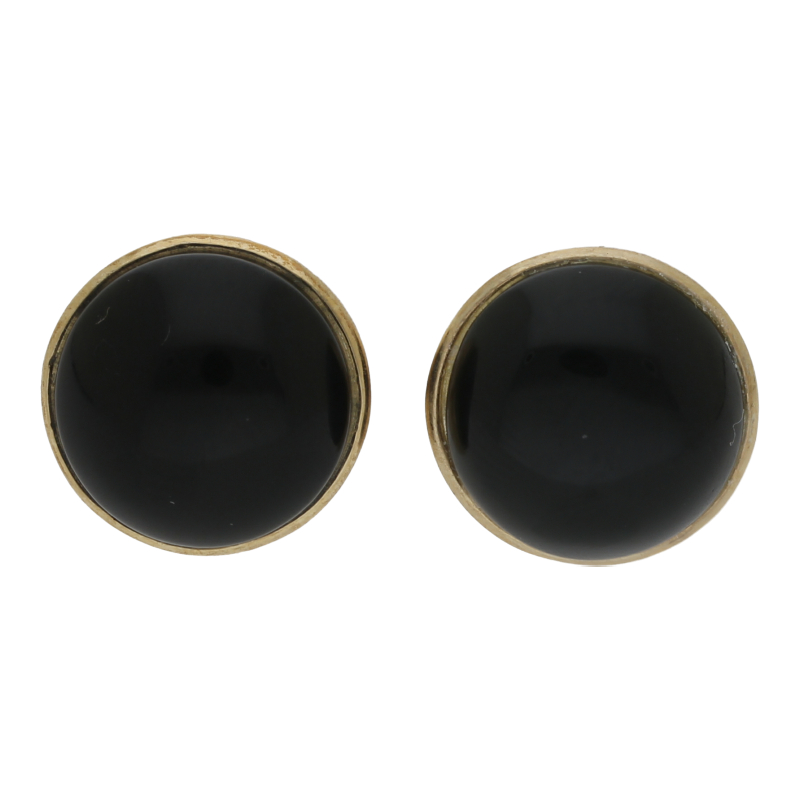 Farbsteinohrringe 333/8 K Gelbgold Onyx Ohrstecker 13 mm