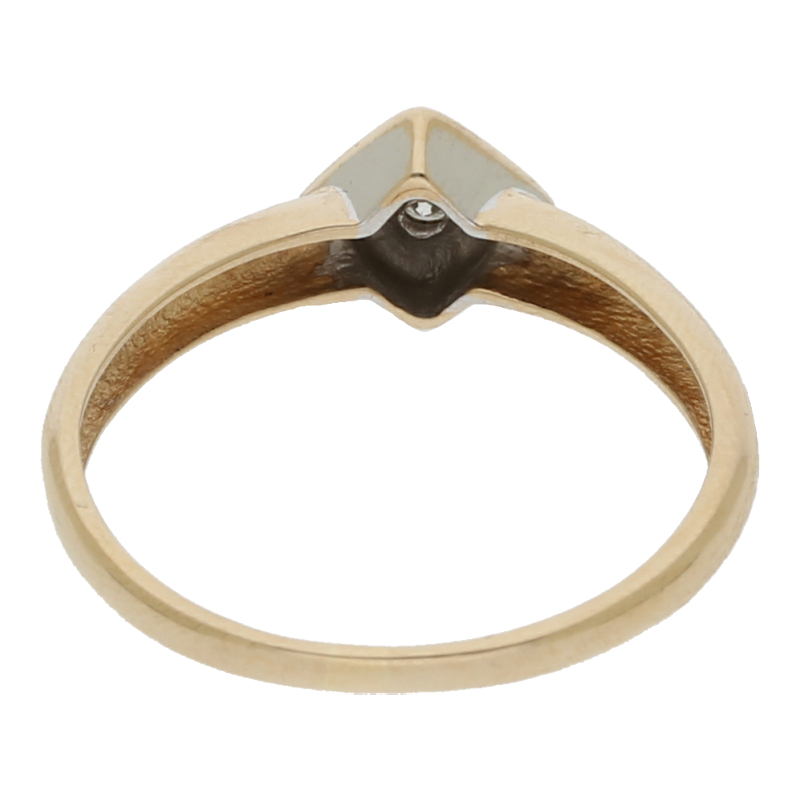 Solitärring 585/14 K Gelbgold 1 Brillant ca. 0,05ct.  (H) Weiß (Si) Kleine Einschlüsse