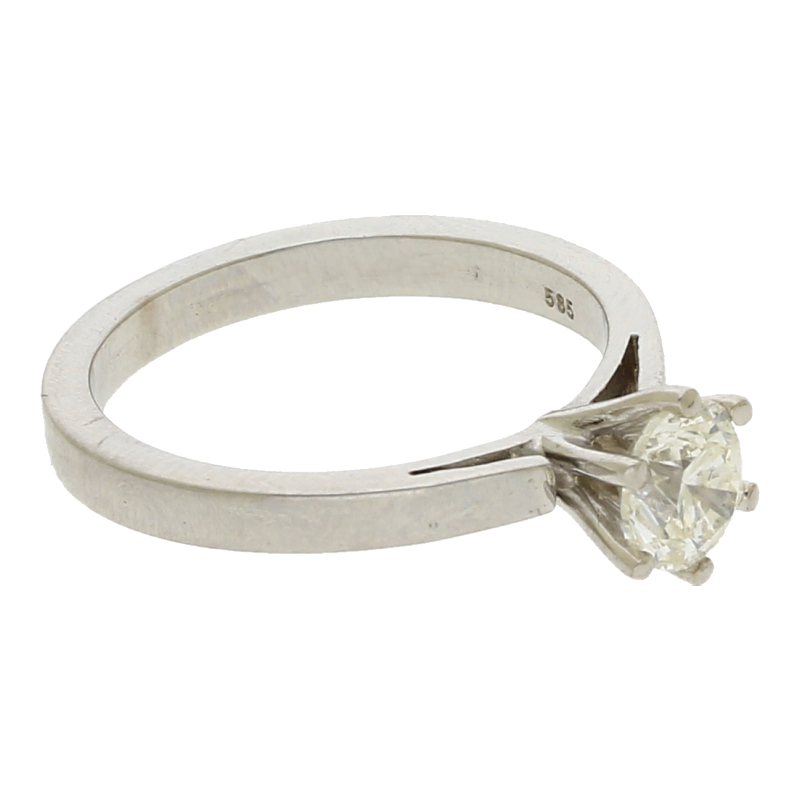 Diamantring 585/14 K Weißgold Solitärring 1 Brillant ca. 1,01ct.  (H) Weiß (Si) Kleine Einschlüsse