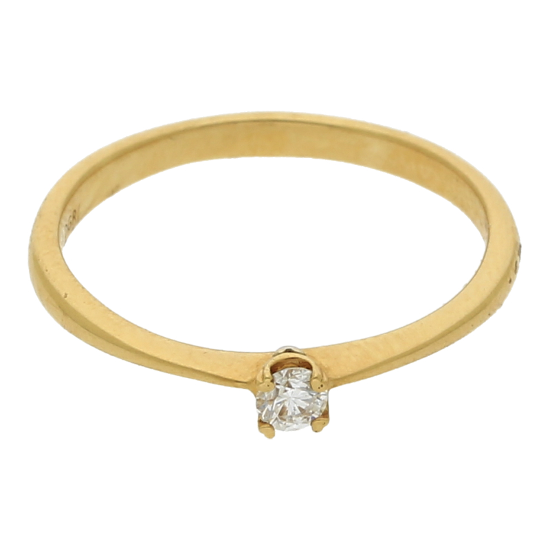 Brillant Solitär Ring 0,10 ct 750/ 18 K Gold