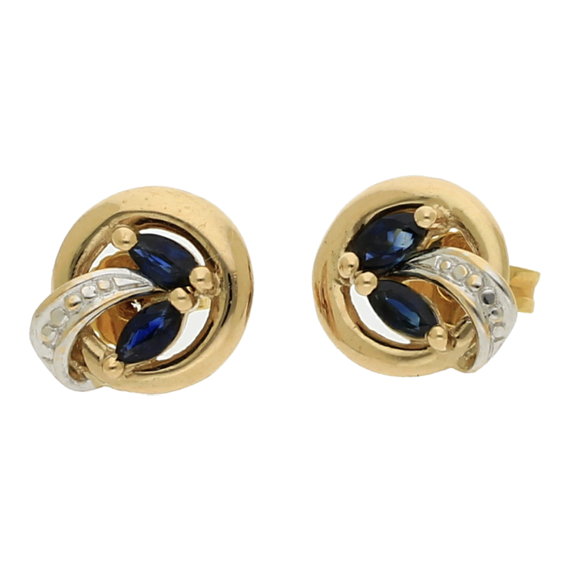 Saphir Ohrstecker 375/ 9 K Gold