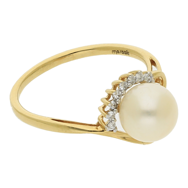 Zuchtperle Brillant Ring 750/ 18 K Gold