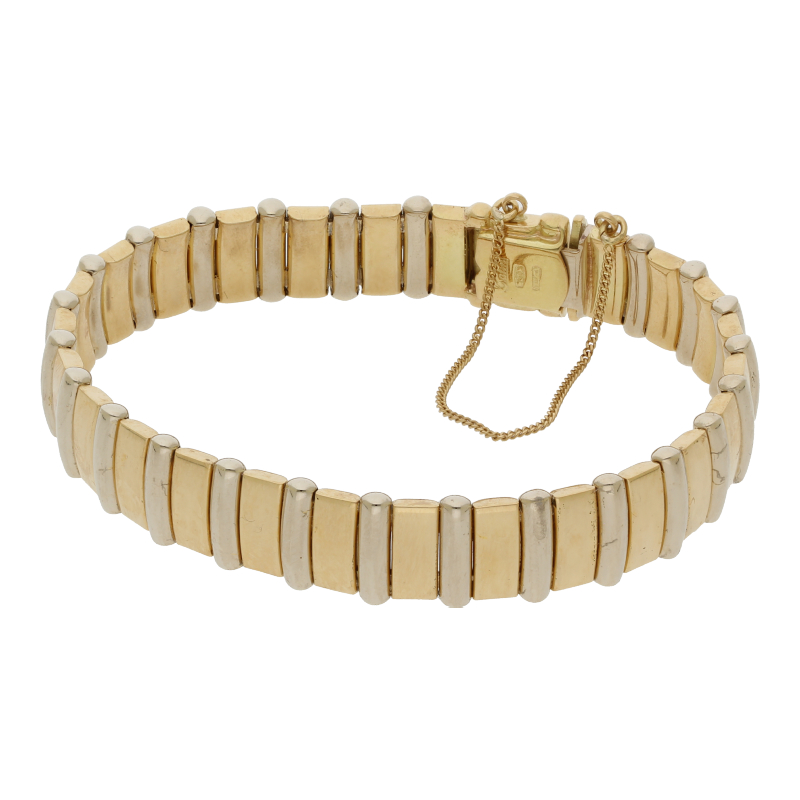 Gliederarmband 18K/750 Gold+Weißgold, NP ca. 9900 €