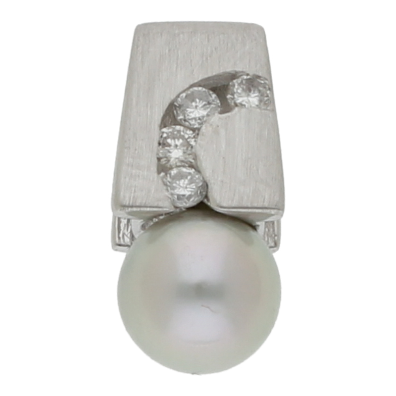 Dezenter Süßwasserperlen Brillant Anhänger 750 Gold