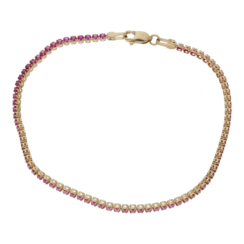 Farbstein-Armband 585/14 K Gelbgold Farbsteine Breite 2,0 mm; 18 CM