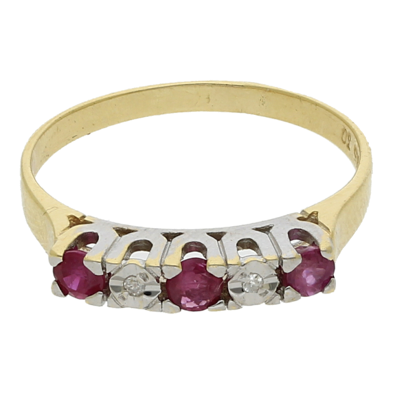 Rubin Diamant Ring 585/ 14 K Gold