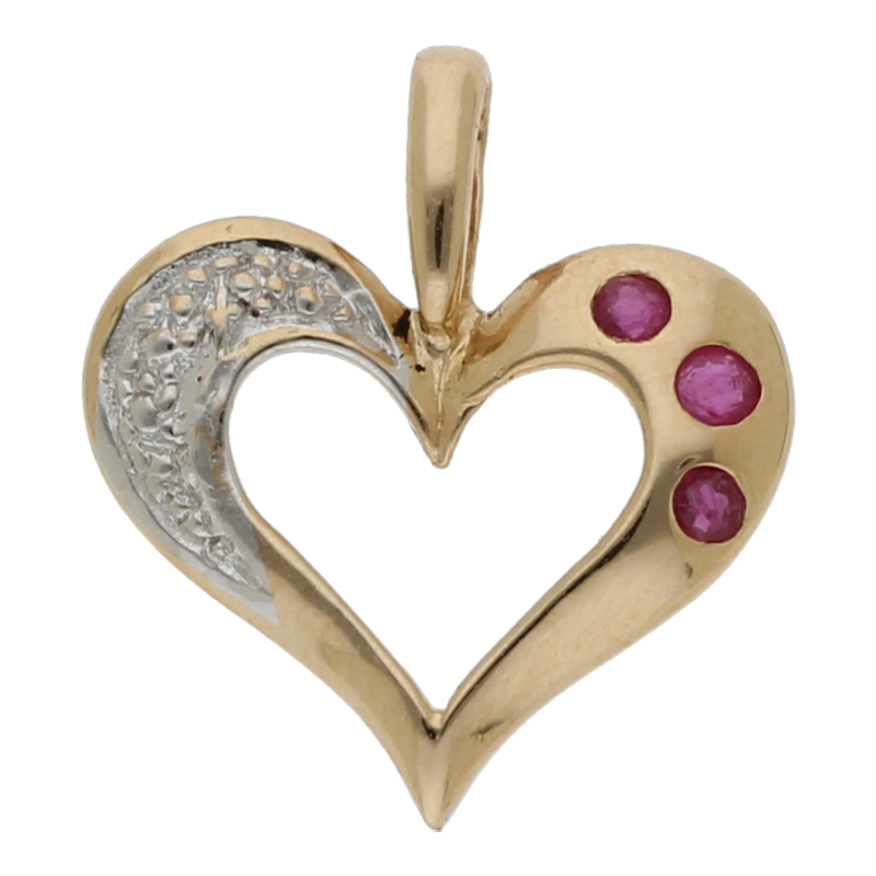Herz Anhänger mit Rubin