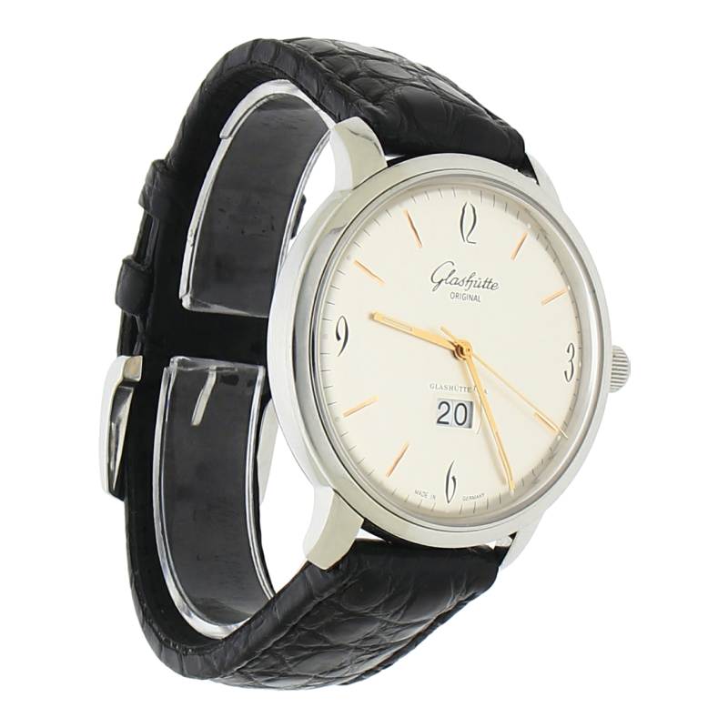 Glashütte Original Senator Sixties Panoramadatum 39-47-01-02-04 Edelstahl 42mm Automatik Full Set 2010