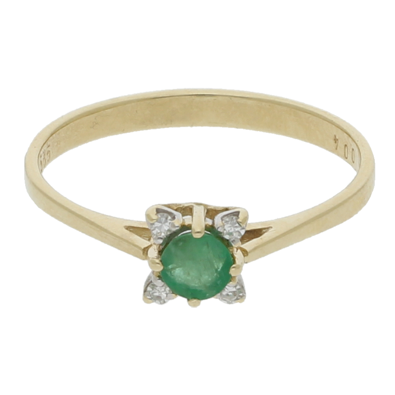Smaragd Diamant Ring 585/ 14 K Gold