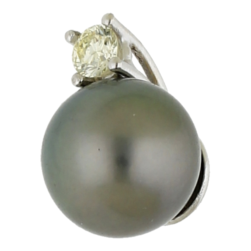 Tahitiperle Brillant Anhänger 585/ 14 K Gold