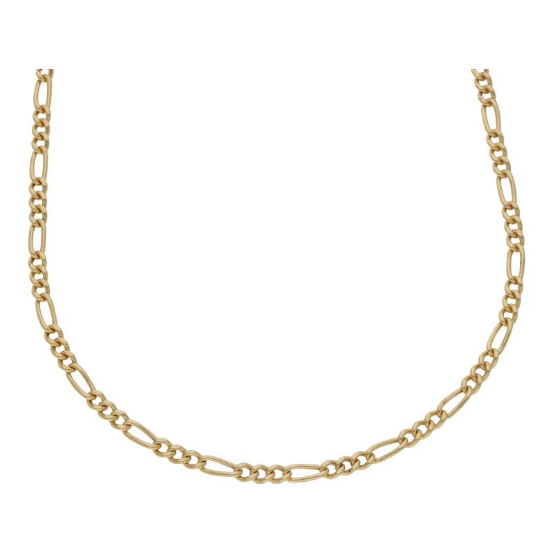 Halskette 750 /18 K Gelbgold Figarokette Breite 2,5 mm Länge 42 cm