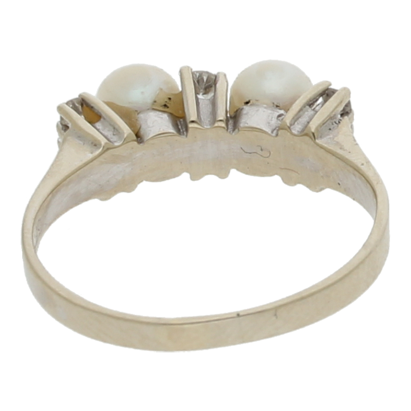 Süßwasserperlen Diamant Ring 585 Weißgold