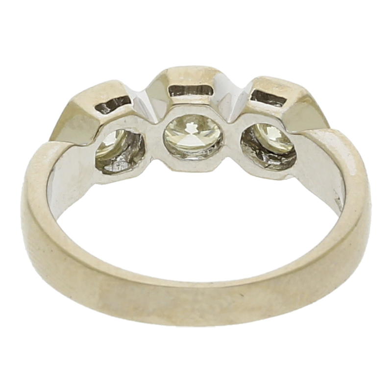 Ring mit 3 Brillanten/ca. 1,2 ct /18K/750 Weißgold