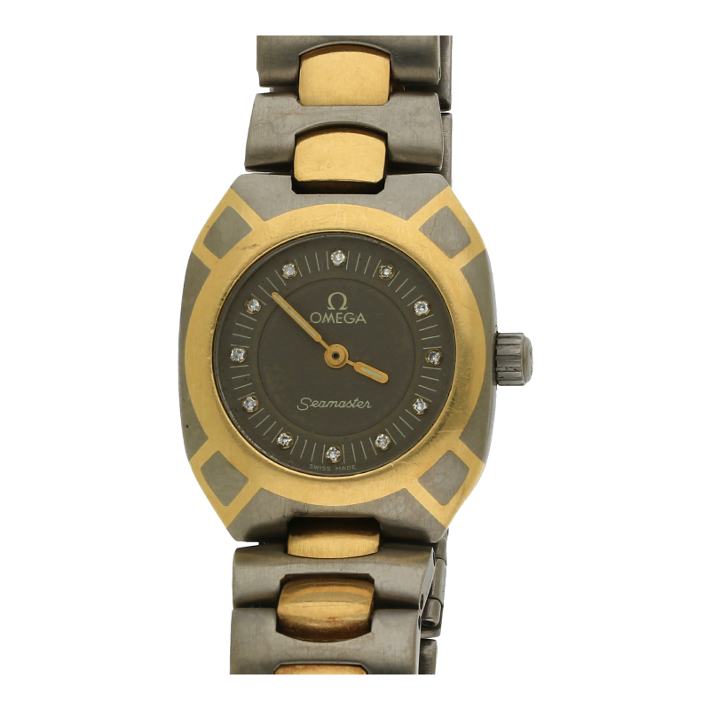 Omega Seamaster Polaris Lady 5960053 Titan 750 Gold Diamanten Vintage Quarz Sammleruhr