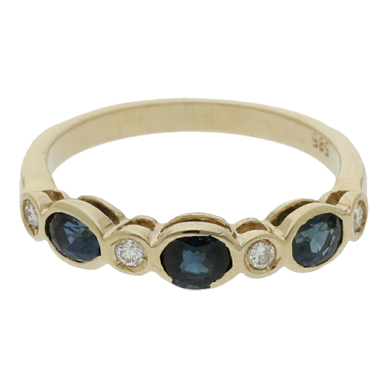 Saphir Brillant Ring 585/ 14 K Gold