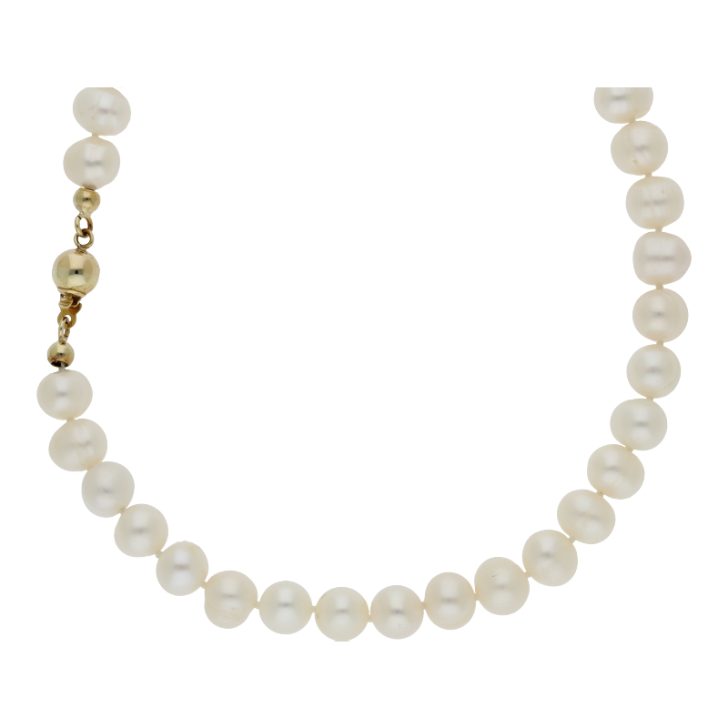 Süßwasserperlenkette mit Goldverschluß 585/ 14 K
