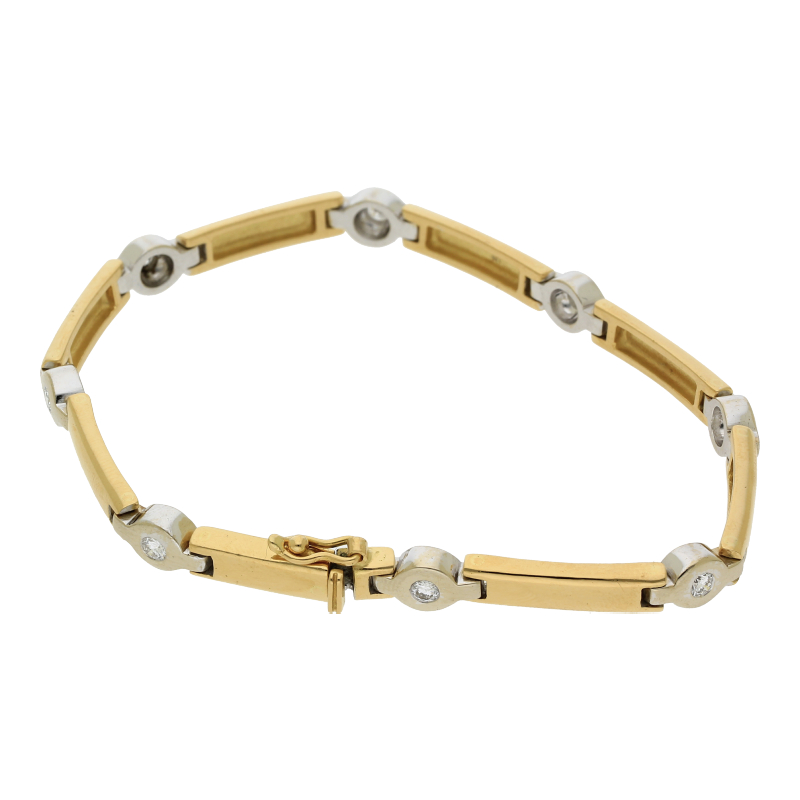 Brillant Armband 0,56 ct 750 Bicolor Gold L 19 cm