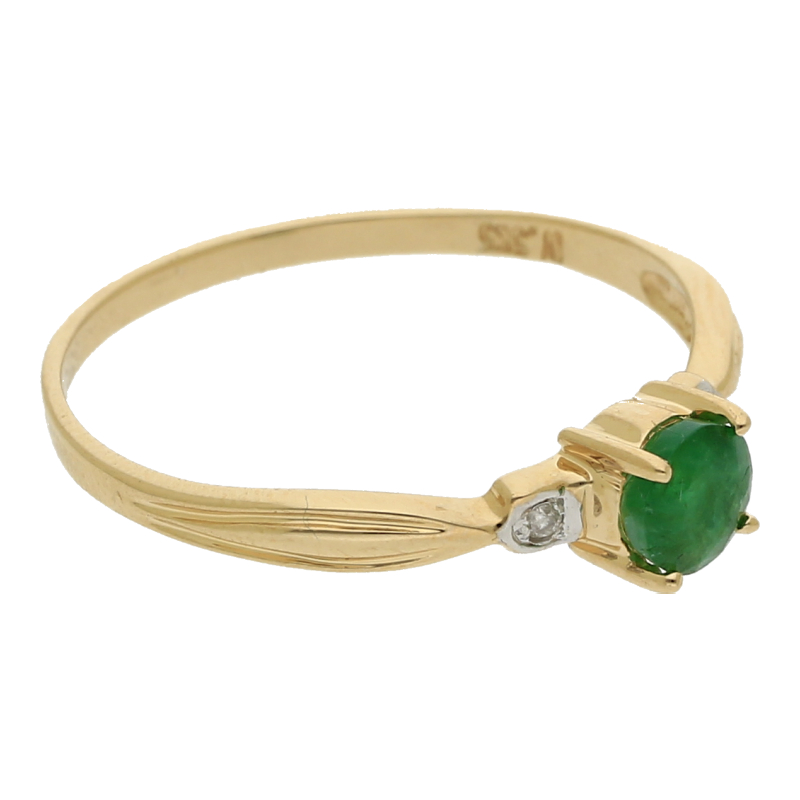 Smaragd Diamant Ring 585/ 14 K Gold