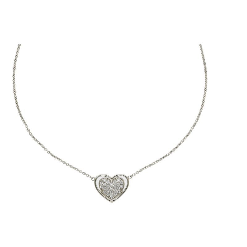 Herz Collier 45 cm Länge 925/ Silber