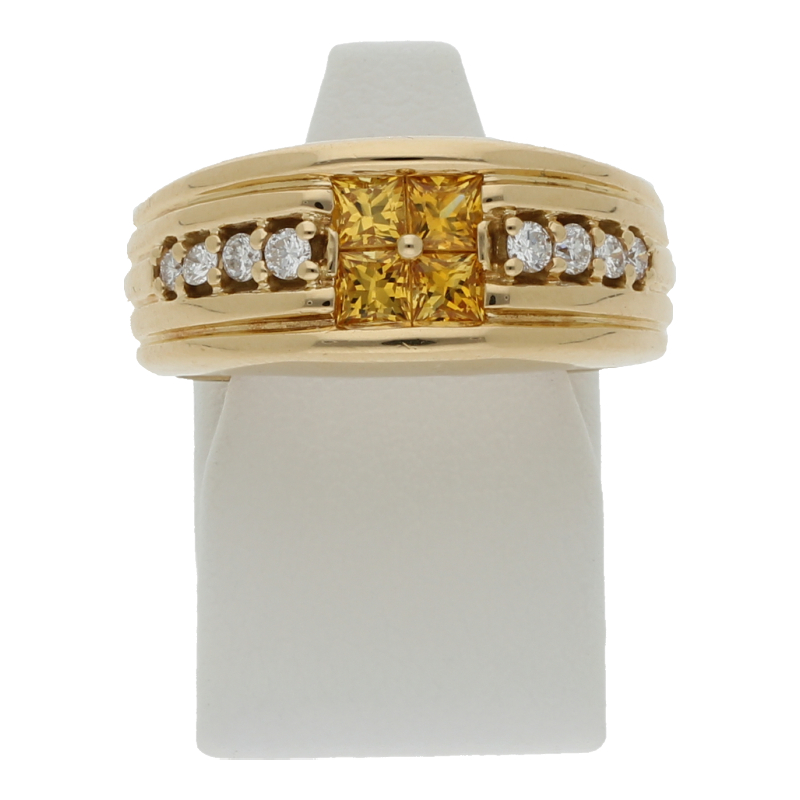 Hingucker Citrin + Brillant Ring 18K/750 Gold