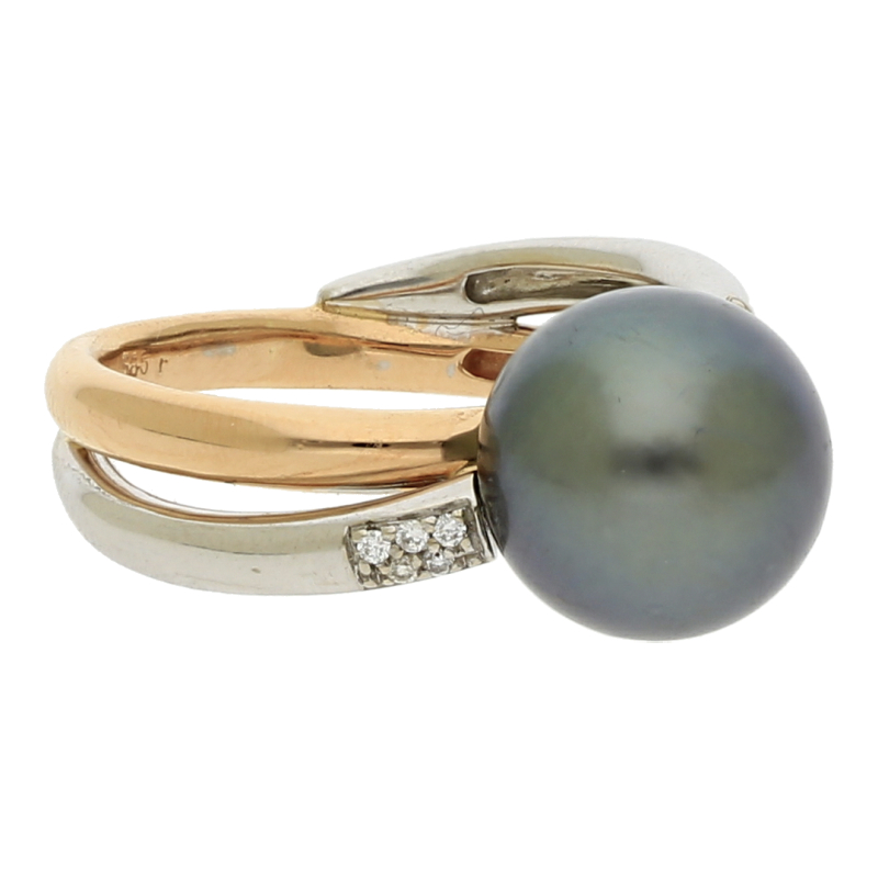 Tahiti Brillant Ring 585/ 14 K Bicolor
