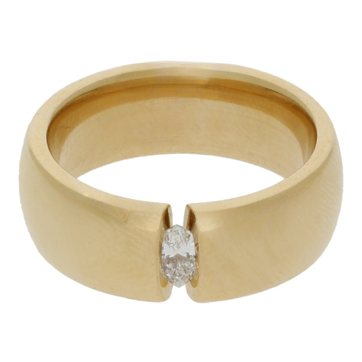 Diamantring 750 /18 K Gelbgold Brillant Solitärring 1 Diamant Navette   0,20ct.