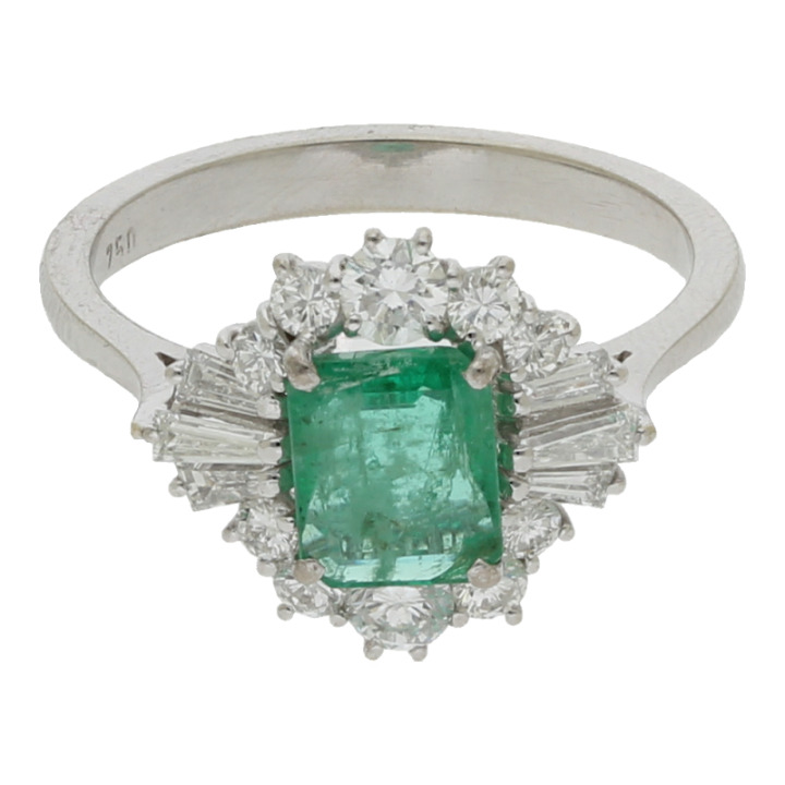 Engagement Ring Smaragd Brillant/Gutachten 3.000€