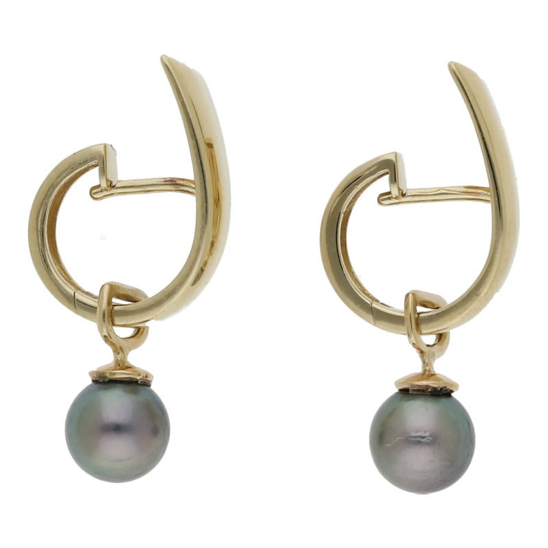 Zuchtperle Creolen 585/ 14 K Gold