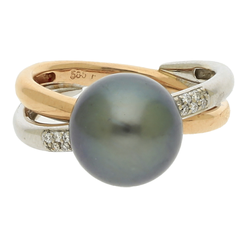 Tahiti Brillant Ring 585/ 14 K Bicolor