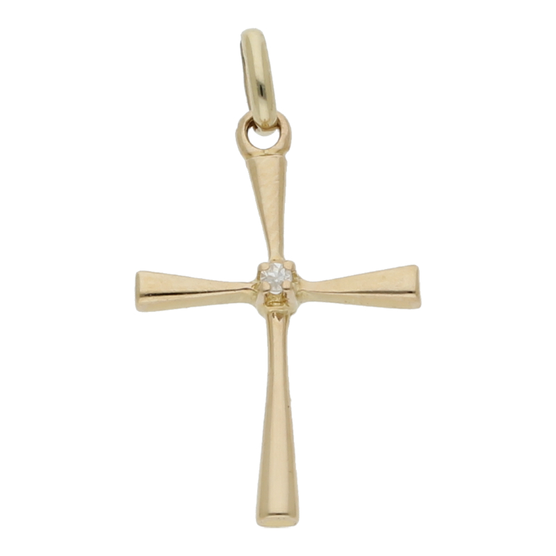 Diamant Kreuz Anhänger 333/ 8 K Gold