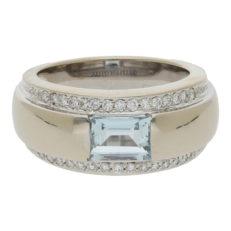 Moderner Bandring Aquamarin Diamant NP ca. 2000€