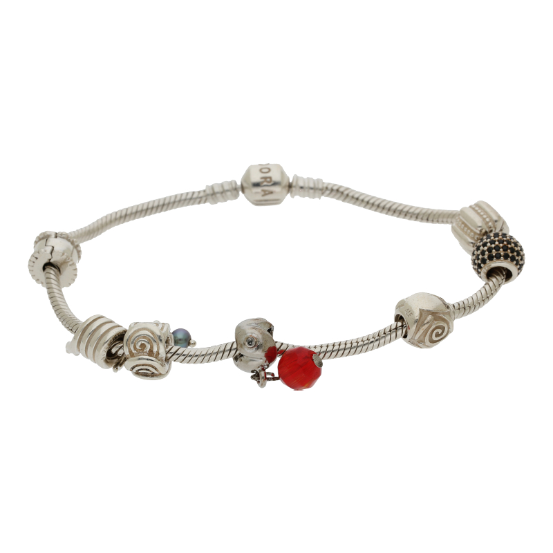 Pandora Armband mit verschiedenen Charms 925 Silber