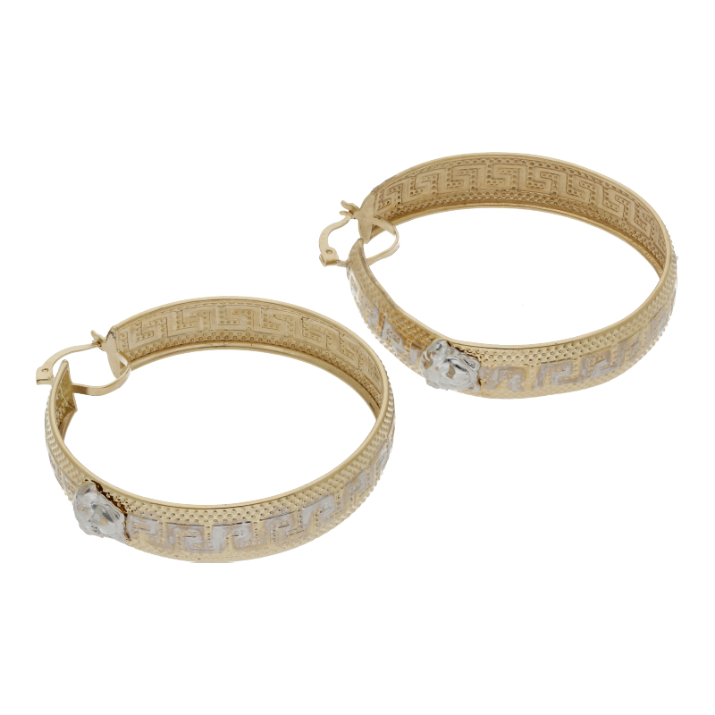 Ohrringe 585/14 K Gelbgold Creolen Breite 10,0 mm