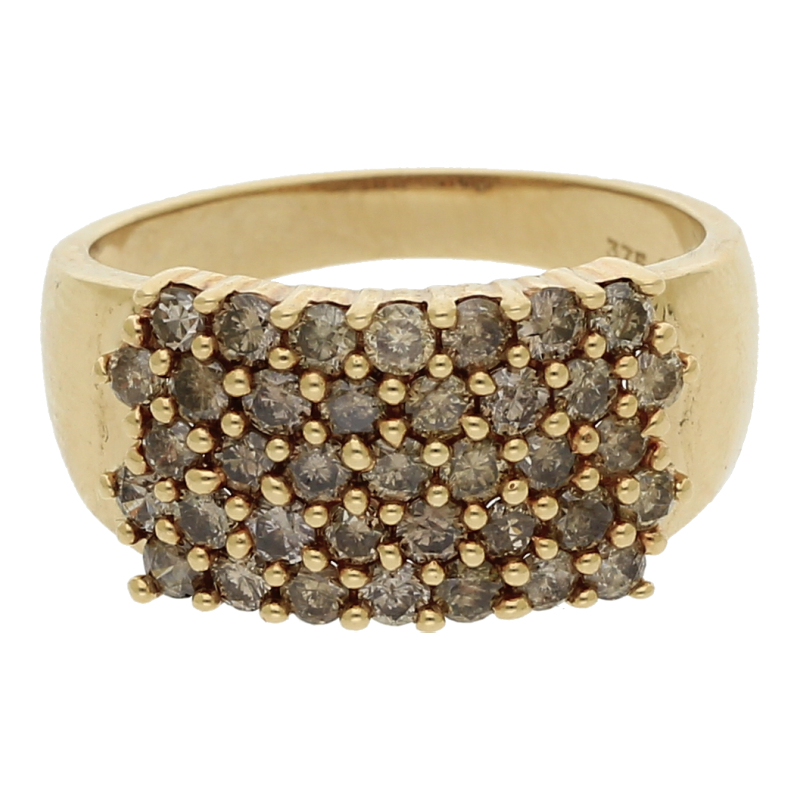 Ring mit braunen Brillanten 375/ 9 K Gold