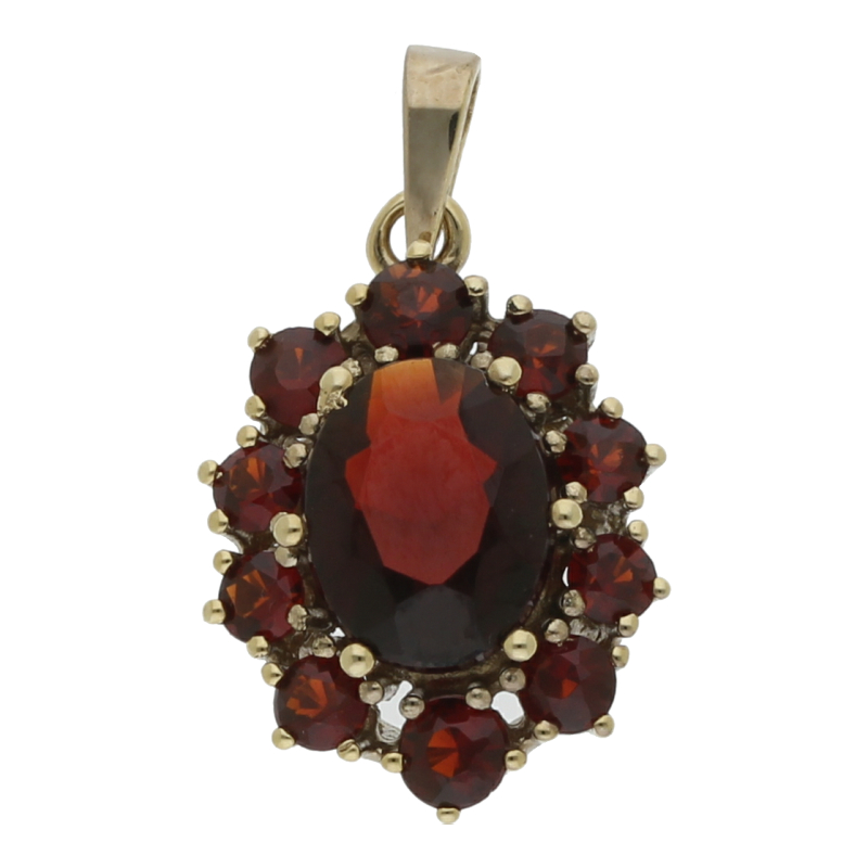 Granat Anhänger 333/ 8 K Gold